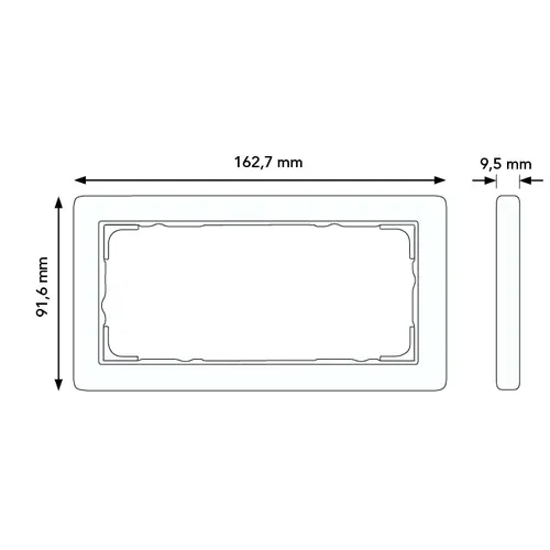 Gira 1002410 afdekraam 2-voudig zonder middenstijl E3 wit glans