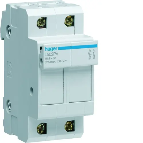 Hager L502PV zekeringhouder 2p1000v dc10x38