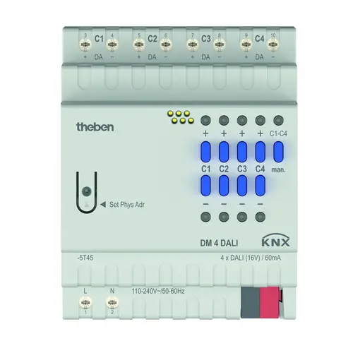 Theben 4940300 DALI dimactor 4 kanaals 4 x 30 DALI drivers DALI-2 KNX