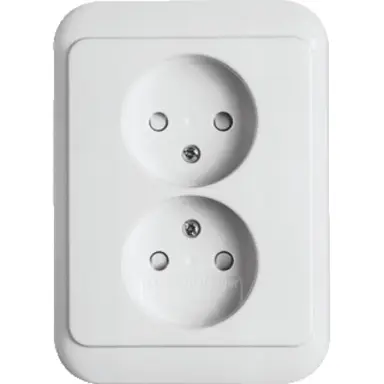 Busch-Jaeger 20-02 UJRKS-74-503 wandcontactdoos 2-voudig zonder randaarde kindveilig Impuls wit OP=OP