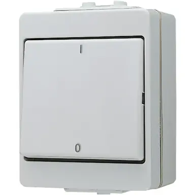 JUNG 603 W 3-polige schakelaar opbouw 16A met onderbak IP44 WG600