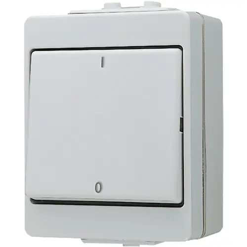 JUNG 603 W 3-polige schakelaar opbouw 16A met onderbak IP44 WG600