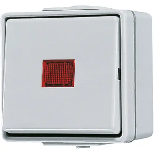 JUNG 606 KOW wisselschakelaar met controleverlichting 10A met onderbak IP44 WG600