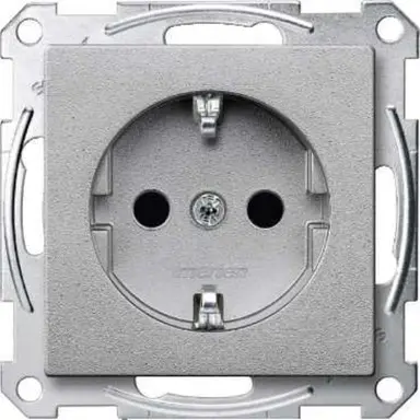 Schneider MTN2400-0460 Wandcontactdoos met randaarde Inbouw aluminium OP=OP