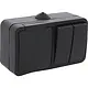 Q-Link 00.946.72 opbouw combinatie serieschakelaar en randaarde wandcontactdoos horizontaal zwart spatwaterdicht IP54 OP=OP