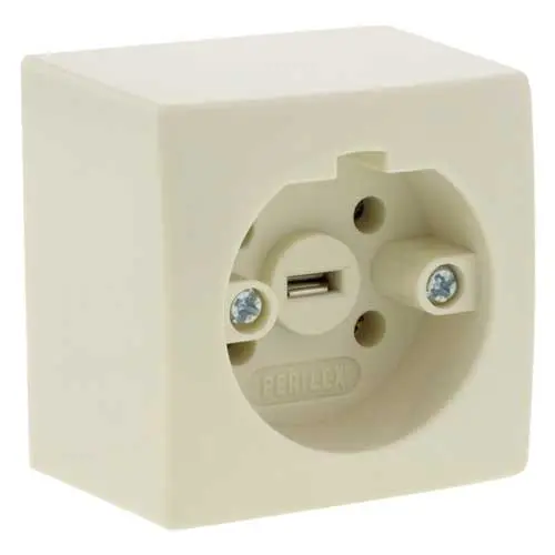 Q-Link 01.372.20 Perilex wandcontactdoos opbouw 16A creme OP=OP