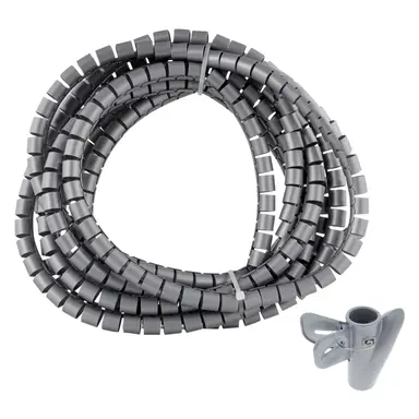 Q-Link 55.205.00 spiraalband kabelslang diameter 15mm grijs 5 meter met montagestuk OP=OP
