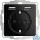 2USB inCharge PRO55 zwart wandcontactdoos met 2x USB-A voor 55 x 55 mm zwart glans OP=OP