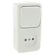 Q-Link 00.947.19 combinatie stopcontact en wisselschakelaar opbouw polarwit OP=OP