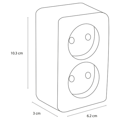 Q-Link 00.945.49 wandcontactdoos 2-voudig zonder randaarde met verhoogde aanraakbeveiliging opbouw zwart OP=OP