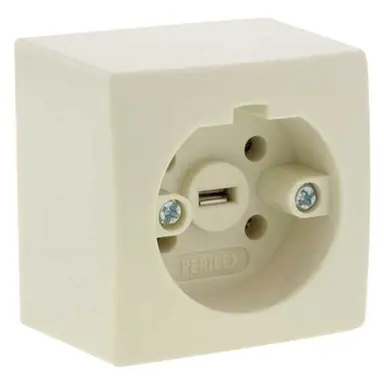 Q-Link 01.372.20 Perilex wandcontactdoos opbouw 16A creme OP=OP