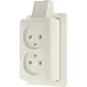 JUNG 6010ASM opbouw wandcontactdoos 2-voudig zonder randaarde met montageplaat en kabelinvoer AP600 creme