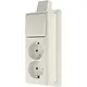 JUNG 626ASM opbouw combinatie wisselschakelaar/2x wandcontactdoos randaarde met montageplaat en kabelinvoer AP600 creme