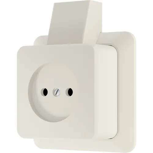 JUNG 611ASM opbouw wandcontactdoos zonder randaarde met montageplaat en kabelinvoer AP600 creme