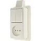 JUNG 645ASM opbouw combinatie serieschakelaar/wandcontactdoos zonder randaarde met montageplaat en kabelinvoer AP600 creme