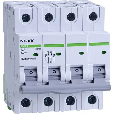 Noark EX9BI 4P 63A lastscheider modulair 4-polig 63A