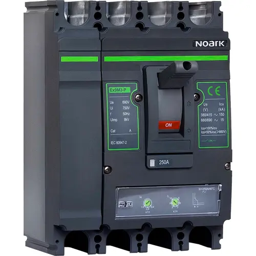Noark EX9M2S TM250 4P4T vermogensschakelaar 4-polig 250A