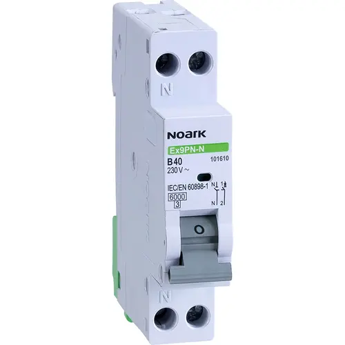 Noark EX9PN-N 1PN B25 installatieautomaat 1p+N 25A B-karakteristiek 6kA