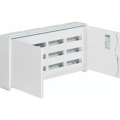 Hager FWB34P opbouwverdeler leeg 144-modulen 500x1050mm 3 rijen van 48 modulen wit