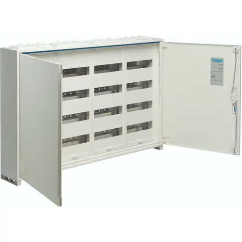 Hager FWB44P opbouwverdeler leeg 192-modulen 650x1050mm 4 rijen van 48 modulen wit