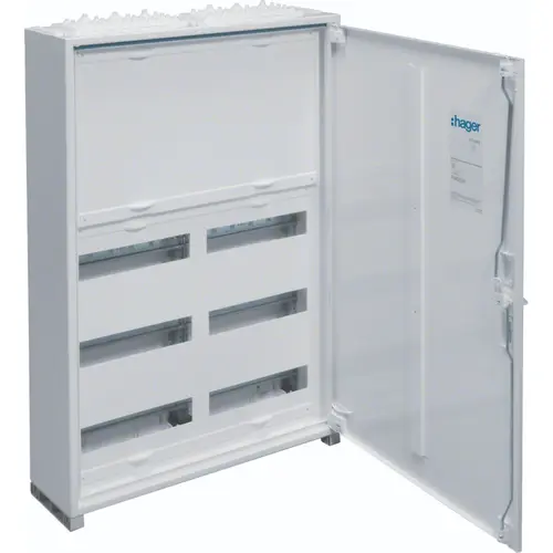 Hager FWB52N opbouwverdeler leeg 72-modulen 800x550mm 5 rijen van 24 modulen wit
