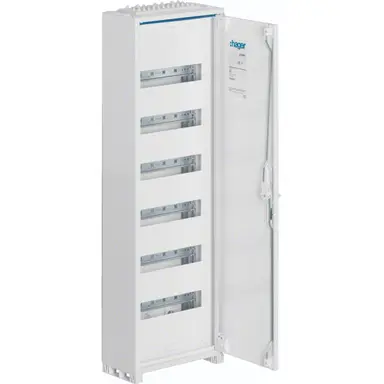 Hager FWB61P opbouwverdeler leeg 72-modulen 950x300mm 6 rijen van 12 modulen wit
