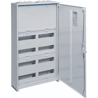 Hager FWB62N opbouwverdeler leeg 96-modulen 950x550x165mm 6 rijen van 24 modulen wit