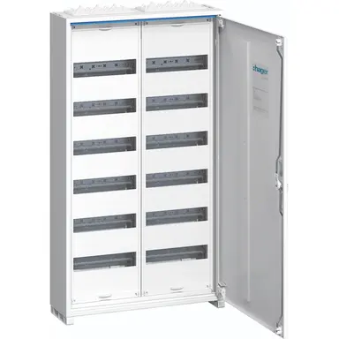 Hager FWB62P opbouwverdeler leeg 144-modulen 950x550x165mm 6 rijen van 24 modulen wit