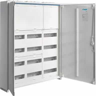 Hager FWB63N opbouwverdeler leeg 216-modulen 800x950mm 6 rijen van 36 modulen wit