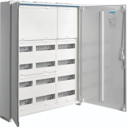 Hager FWB63N opbouwverdeler leeg 216-modulen 800x950mm 6 rijen van 36 modulen wit