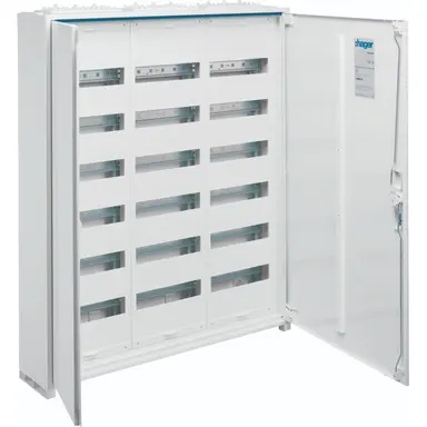 Hager FWB63P opbouwverdeler leeg 216-modulen 800x300mm 6 rijen van 36 modulen wit