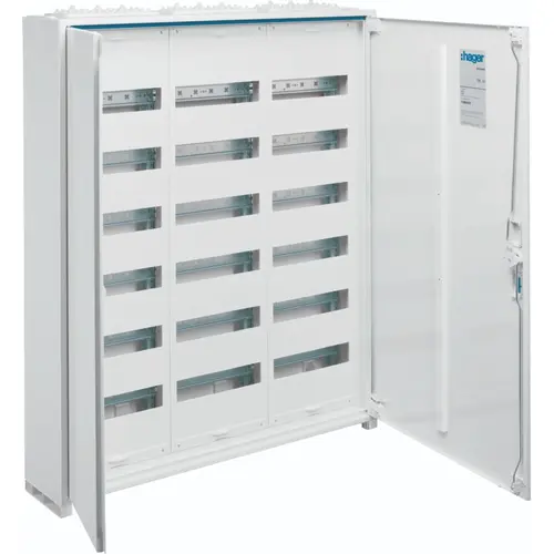 Hager FWB63P opbouwverdeler leeg 216-modulen 800x300mm 6 rijen van 36 modulen wit