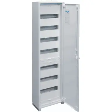 Hager FWB71P opbouwverdeler leeg 84-modulen 1100x300mm 7 rijen van 12 modulen wit