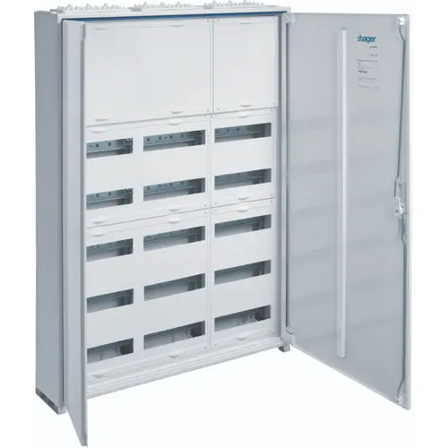 Hager FWB73N opbouwverdeler leeg 252-modulen 1100x800mm 7 rijen van 36 modulen wit