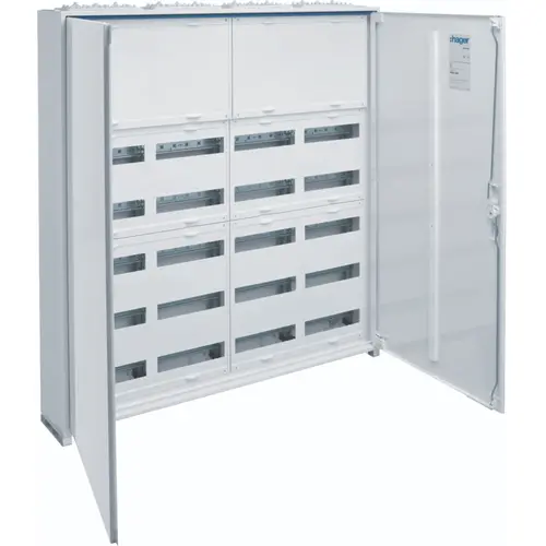Hager FWB74N opbouwverdeler leeg 336-modulen 1100x1050mm 7 rijen van 48 modulen wit