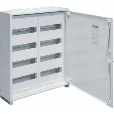 Hager FWB42P opbouwveldverdeler leeg 96-modulen 650x550mm 4 rijen van 24 modulen wit
