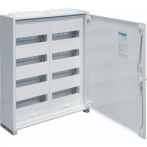 Hager FWB42P opbouwveldverdeler leeg 96-modulen 650x550mm 4 rijen van 24 modulen wit