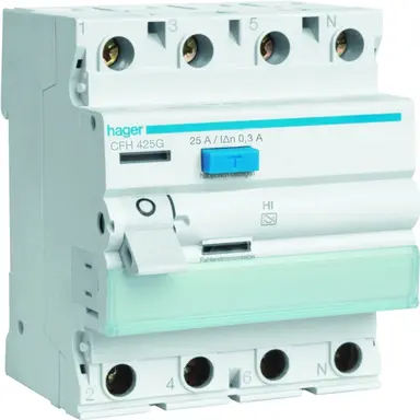 Hager CFH425G aardlekschakelaar 25A 4-polig 300mA Klasse A