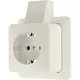 JUNG 620 A SM opbouw wandcontactdoos 16A randaarde met montageplaat en kabelinvoer AP600 creme