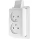 JUNG 6010 A SM WW opbouw wandcontactdoos 2-voudig zonder randaarde met montageplaat en kabelinvoer AP600 alpine wit