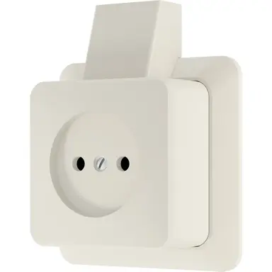 JUNG 611 A SM opbouw wandcontactdoos zonder randaarde met montageplaat en kabelinvoer AP600 creme