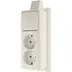 JUNG 625 A SM opbouw combinatie serieschakelaar/2x wandcontactdoos randaarde met montageplaat en kabelinvoer AP600 creme