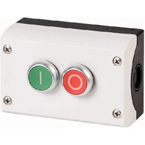 Eaton M22-I2-M1 drukknopkast compleet 2-voudig 2x maak- 2x verbreekcontact knop rood/groen IP67/IP69