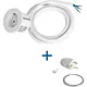 Bachmann 926.301 Pix rond inbouwstopcontact RA met 2m kabel en losse RA stekker wit/RVS-look