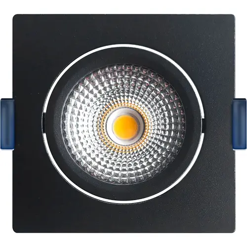 EcoDim ED-10026 LED-inbouwspot vierkant dim-to-warm dimbaar zaagmaat 75mm inbouwdiepte 23mm IP54 zwart