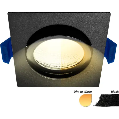 EcoDim ED-10026 LED-inbouwspot vierkant dim-to-warm dimbaar zaagmaat 75mm inbouwdiepte 23mm IP54 zwart
