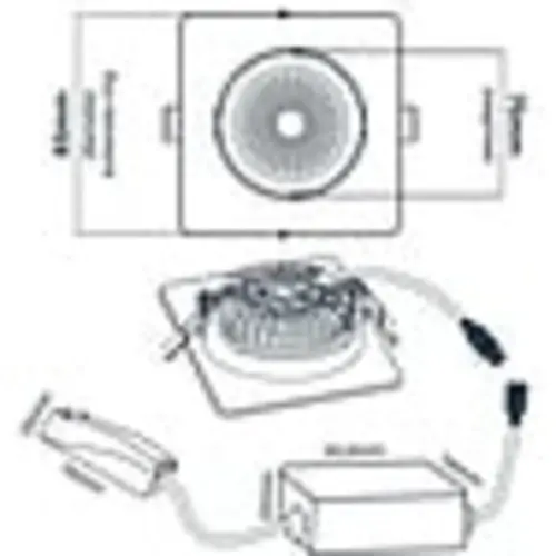 EcoDim ED-10026 LED-inbouwspot vierkant dim-to-warm dimbaar zaagmaat 75mm inbouwdiepte 23mm IP54 zwart