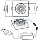 EcoDim ED-10026 LED-inbouwspot vierkant dim-to-warm dimbaar zaagmaat 75mm inbouwdiepte 23mm IP54 zwart