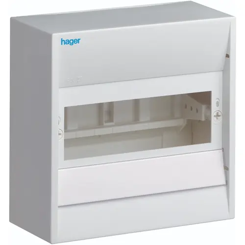 Hager GD108A opbouwverdeler 180x182x82mm 1-rij 8-modulen IP30