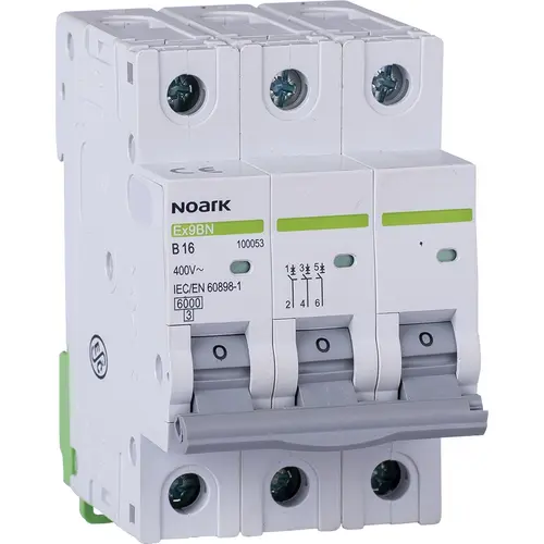Noark EX9BN 3P C16 installatieautomaat 3P 16A C-karakteristiek 6kA